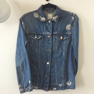 Zara ripped denim jacket